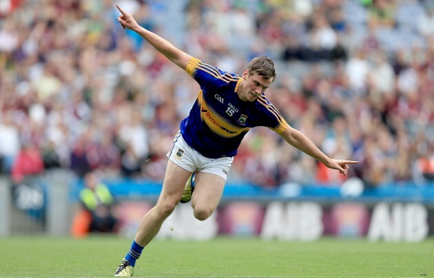 Conor Sweeney celebrates scoring his sides second goal