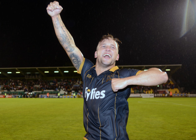 Paddy Barrett celebrates after the game