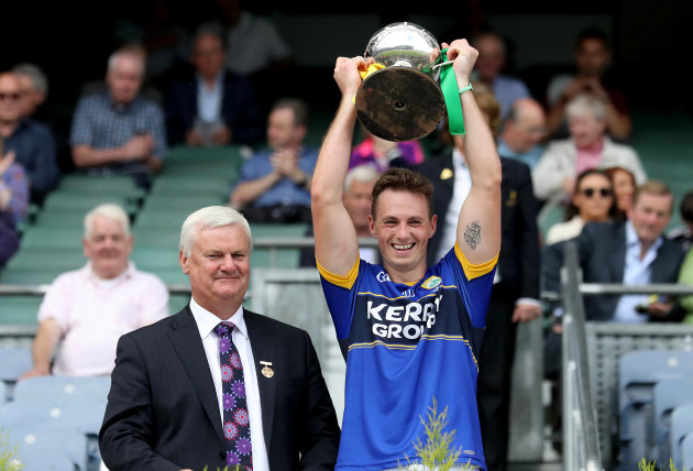 Paul O'Donoghue lifts the trophy