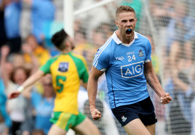 Paul Mannion celebrates scoring