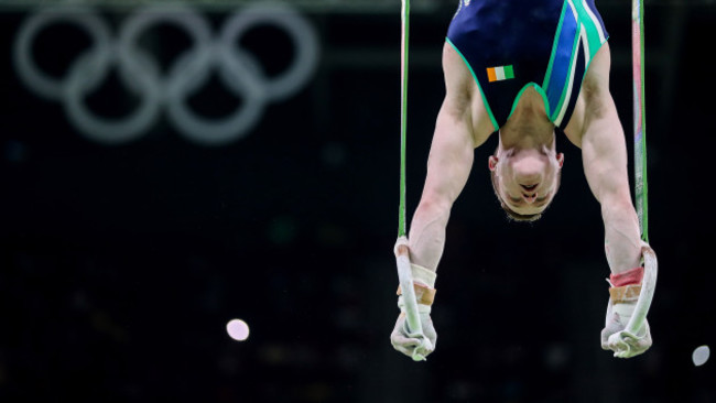 Kieran Behan on the rings