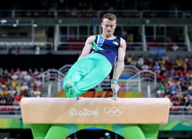 Kieran Behan on the pommel horse