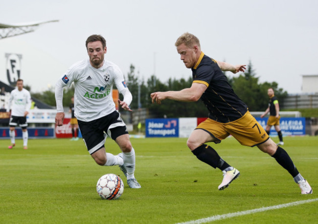 Daryl Horgan with Thorarinn Ingi Valdimarsson