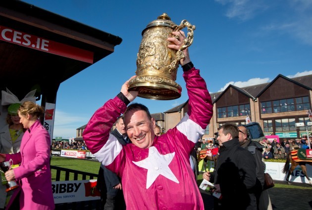 Paul Carberry celebrates winning The Gold Cup