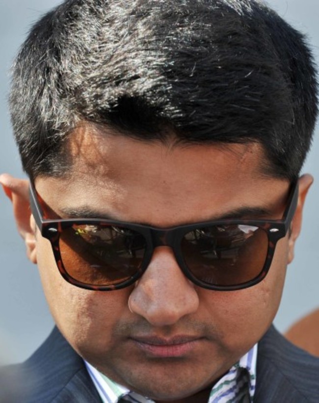 Praveen Halappanavar pictured wearing sunglasses at the inquests into the death of Savita Halappanavar