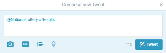 National Lottery results tweet