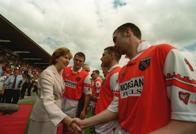 Mary McAleese meets Armagh's Oisin McConville 2/8/1999