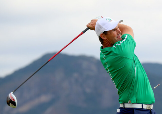 Padraig Harrington tees off at the 6th hole