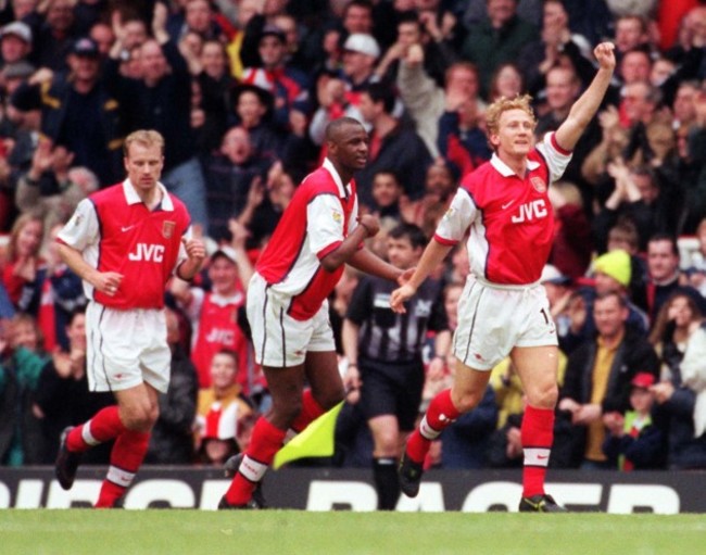 Parlour celebrates goal/Highbury