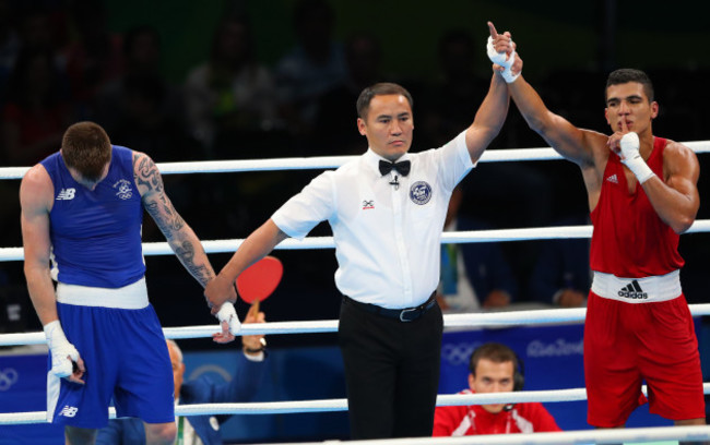 Steven Donnelly dejected while Mohammed Rabii of is declared the winner