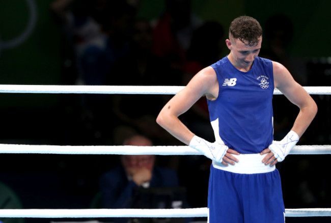 Brendan Irvine dejected after his fight