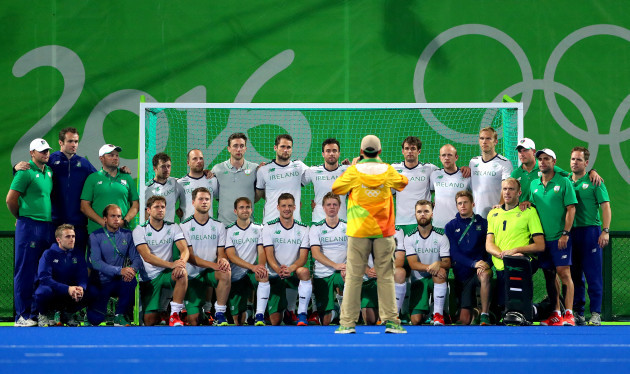 A view of the Ireland team after the game