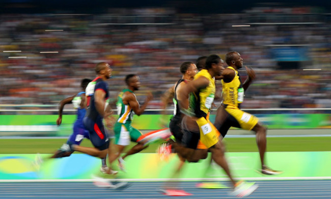 Usain Bolt on his way to winning the 100m Final