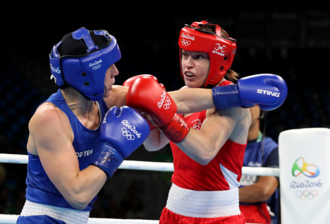 Katie Taylor with Mira Potkonen