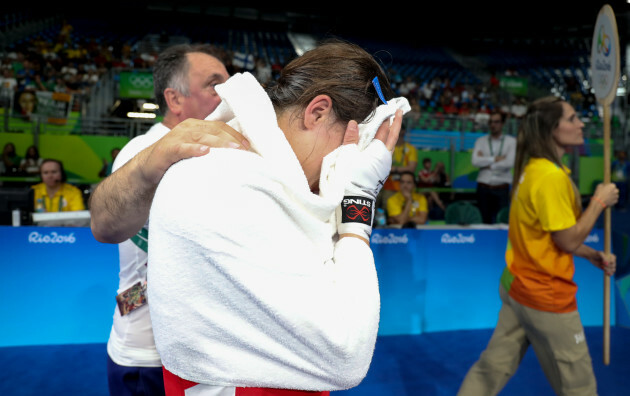 Katie Taylor dejected after losing her fight