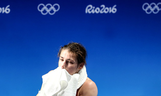 Katie Taylor dejected after losing her fight