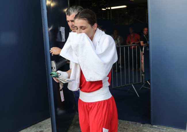 Katie Taylor dejected after losing her fight