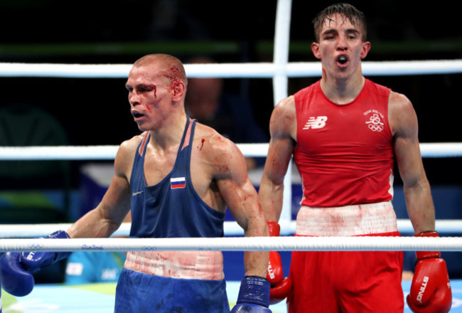 Michael Conlan in action against Vladimir Nikitin