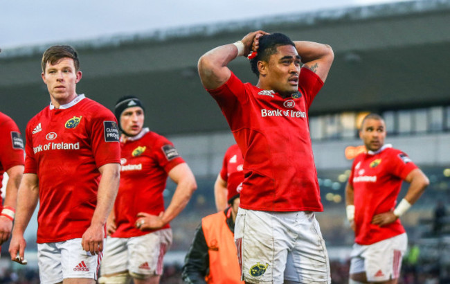 Francis Saili dejected after Connacht scored there third try