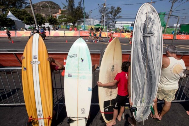Local surfers watch Ireland's Rob Heffernan