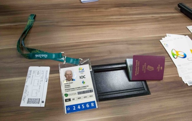 Pat Hickey's passport and accreditation