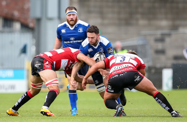 Barry Daly tackled by Gareth Evans and Paul Doran Jones