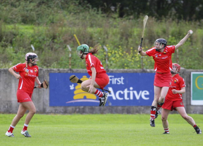 Cork players celebrate at the end