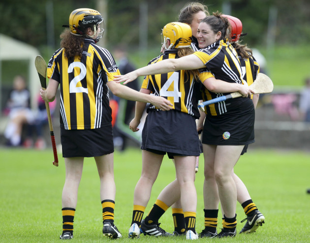 Kilkenny players celebrate at the end