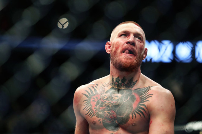 Conor McGregor celebrates winning