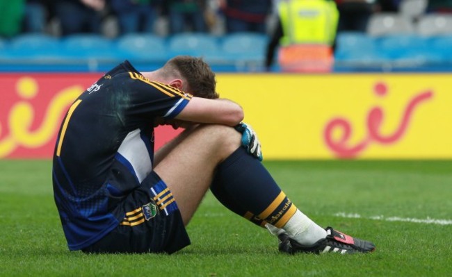 Evan Comerford dejected after the game