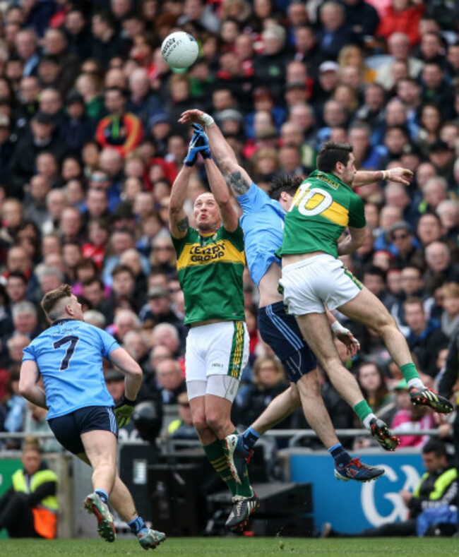 Michael Darragh Macauley with Kieran Donaghy and Bryan Sheehan