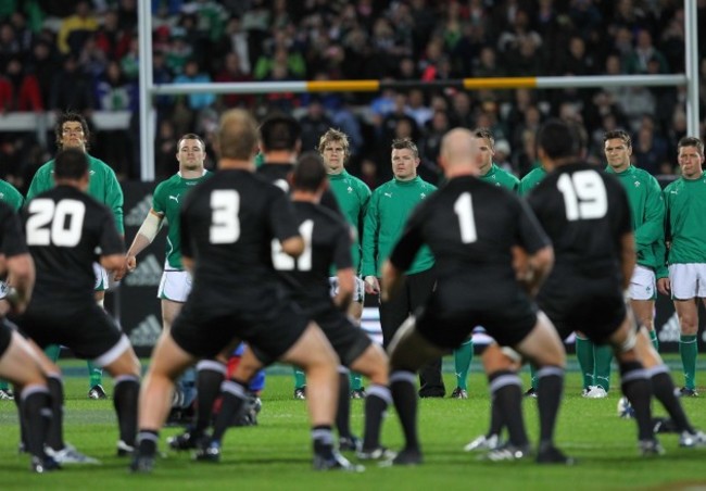 Ireland team face the Haka