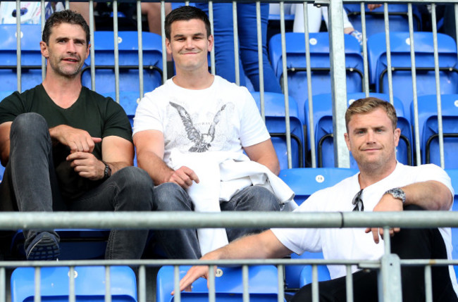 Jonathan Sexton and Jamie Heaslip at the game