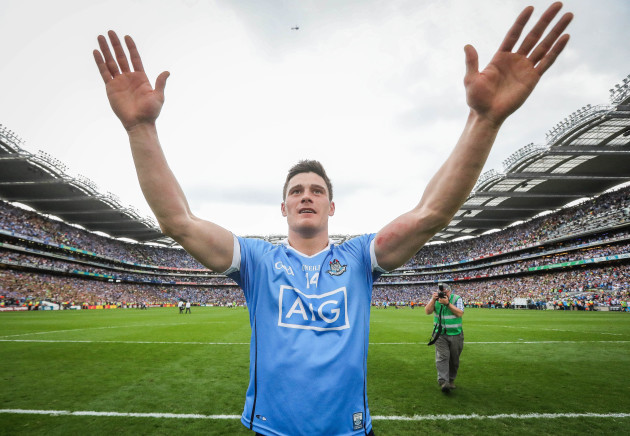 Diarmuid Connolly celebrates after the game