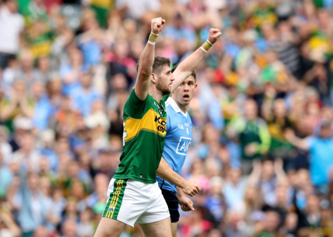 Paul Geaney celebrates scoring their second goal