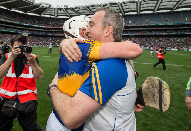 Michael Ryan celebrates with Ronan Maher