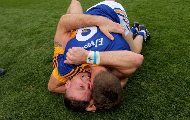 Padraic Maher and Brendan Maher celebrate at the end of the game