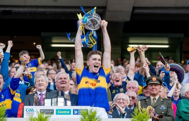 Brendan Maher lifts the Liam McCarthy Cup