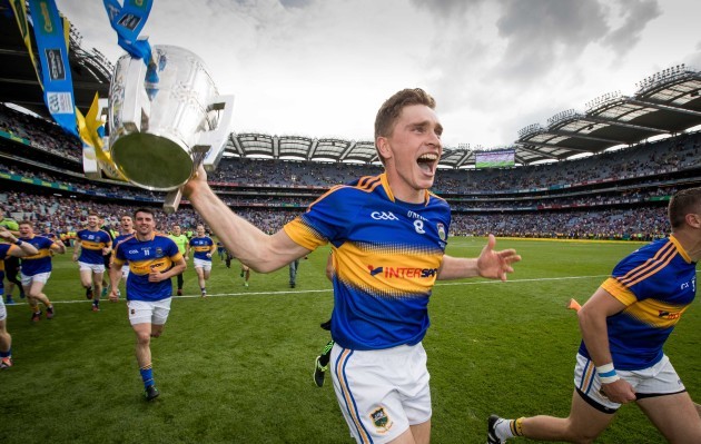 Brendan Maher celebrates with the Liam McCarthy Cup