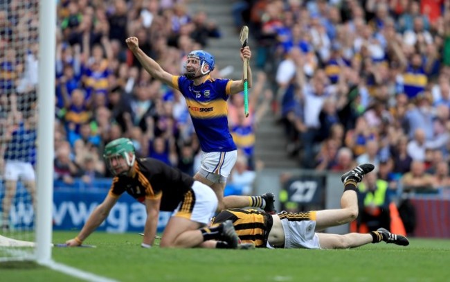 John McGrath celebrates scoring his goal