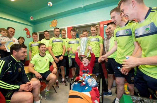 Ned Prendergast from Kildare town gets to meet the Tipperary hurlers