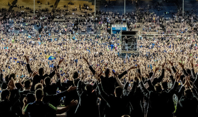 Tipperary players and fans perform the Icelandic Soccer clap