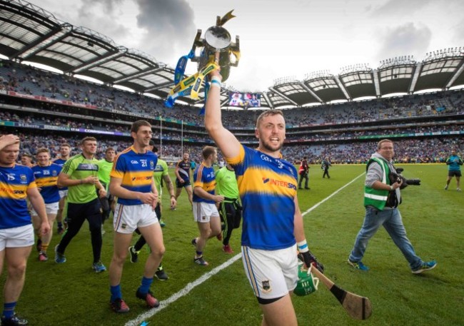 James Barry celebrates with the Liam McCarthy