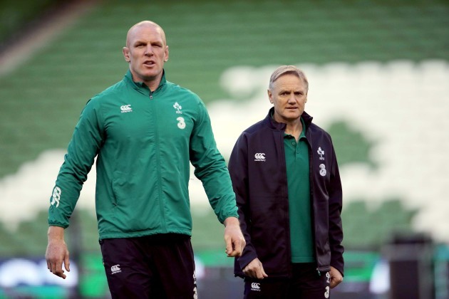 Paul O'Connell and Joe Schmidt before the game