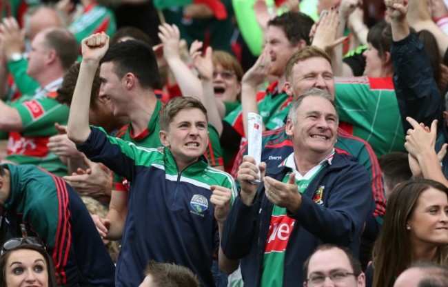 Mayo's fans celebrate a score