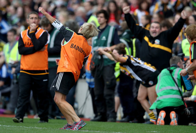 Ann Downey celebrates at the final whistle