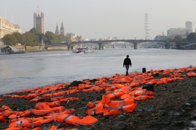 Britain Refugees Installation