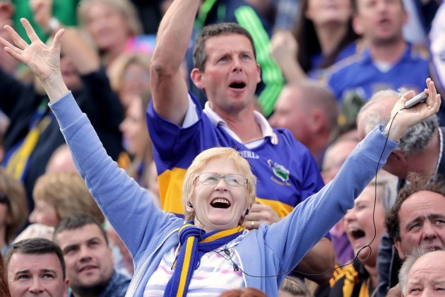 Tipperary fans cheer on their team