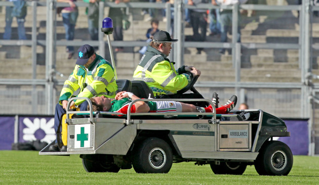 Andy Moran leaves the field injured