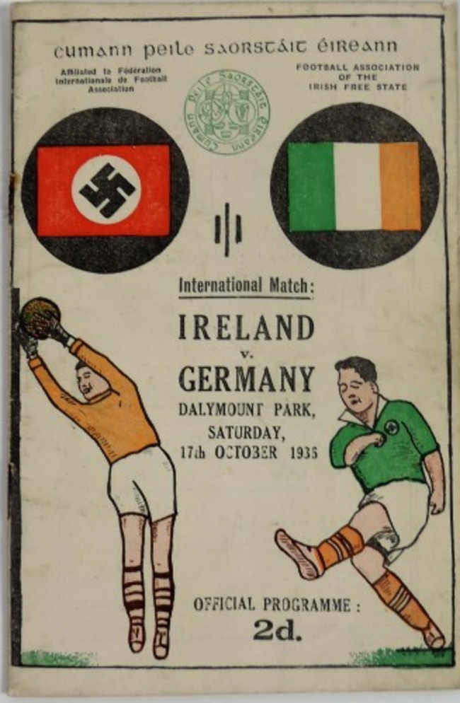 LOT 703 The Day Nazi Germany Played Ireland Soccer Programme €300 - 400